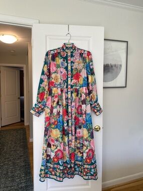 Floral Multi-Color Long Sleeve Maxi Dress